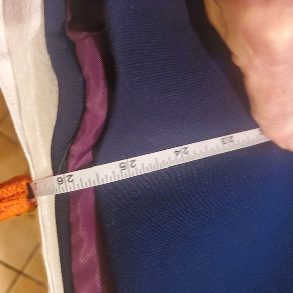 Vintage by gare' Navy Blue Lined Fur lined Wrap Sz. S Coat Jacket - Picture 12 of 12